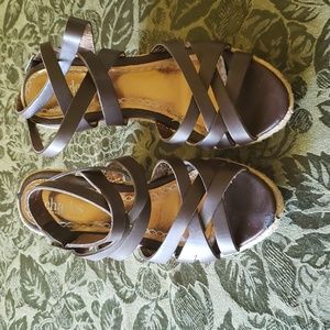 Charles brown strappy wedge sandals